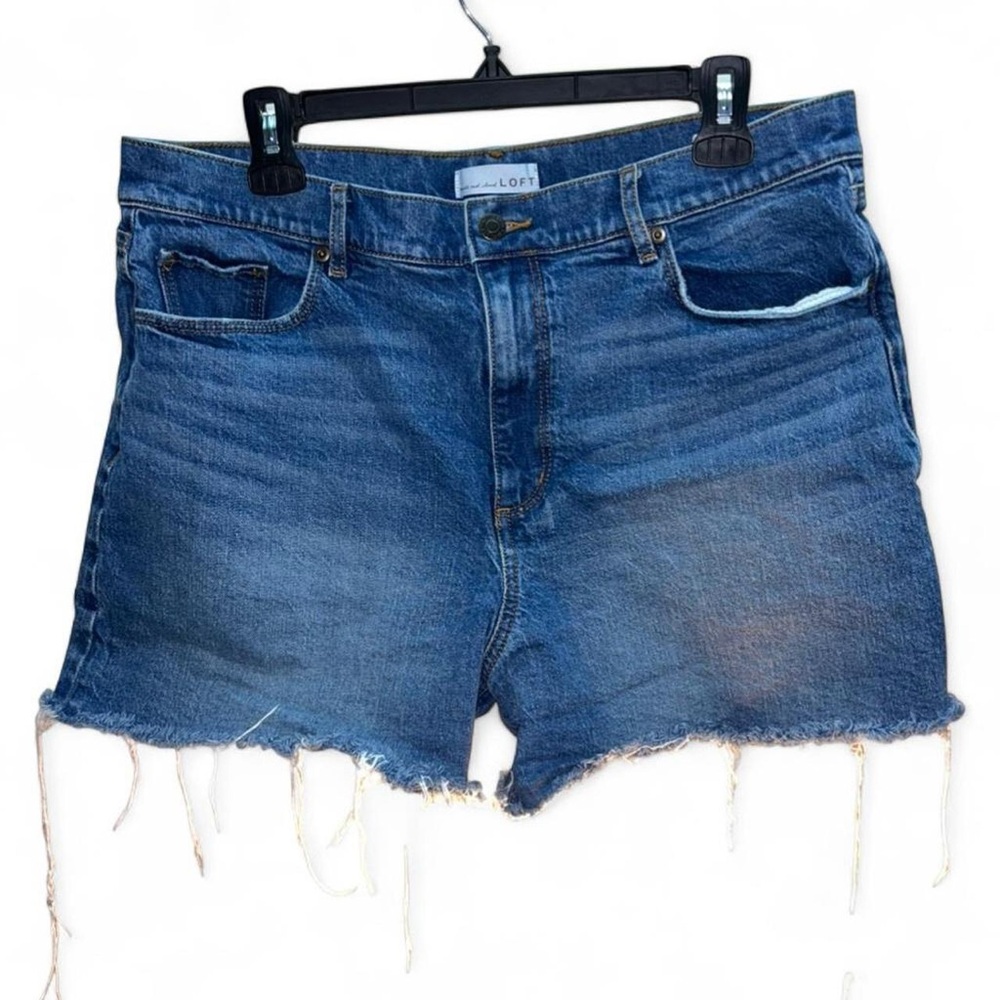 LOFT Distressed Blue Denim Cutoff Shorts